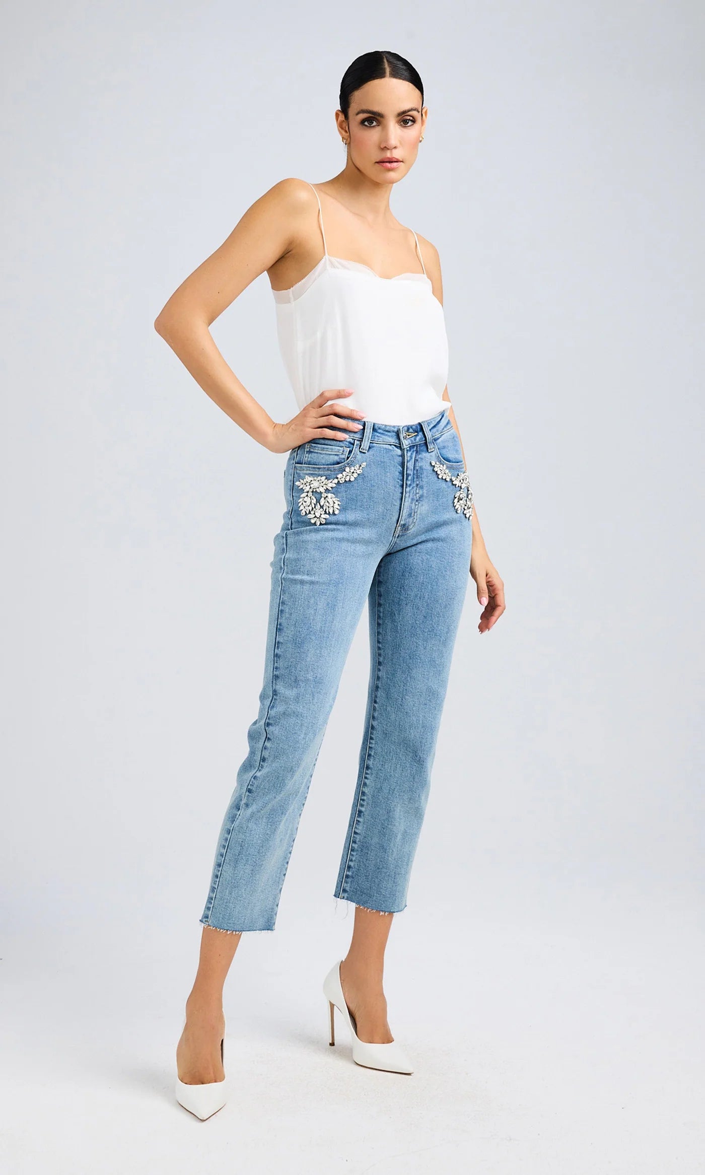 Carolyn Crystal Denim Jean - Bahama Blue by Generation Love | 25 South Boutiques
