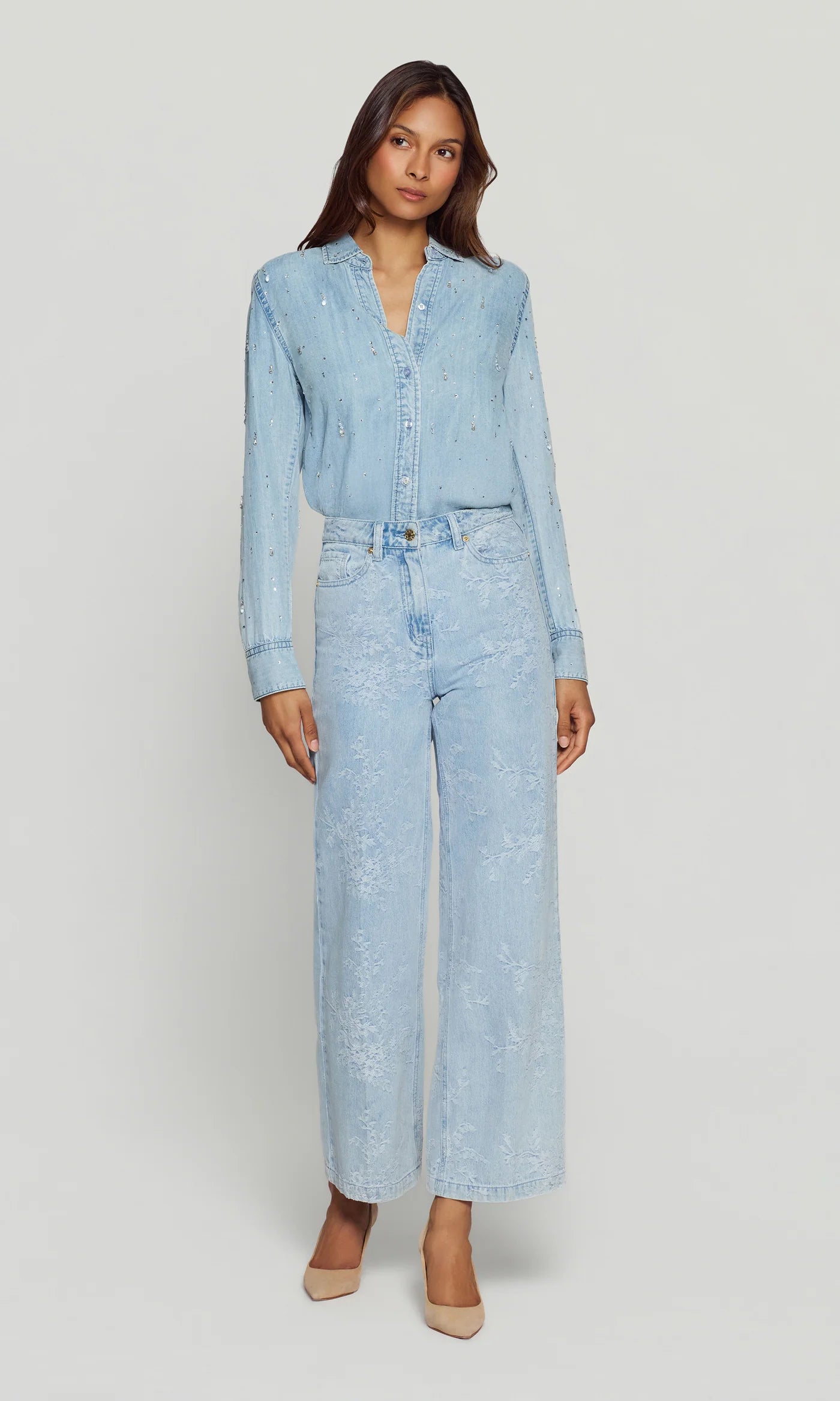Milagro Floral Jeans - Light Blue by Generation Love | 25 South Boutiques
