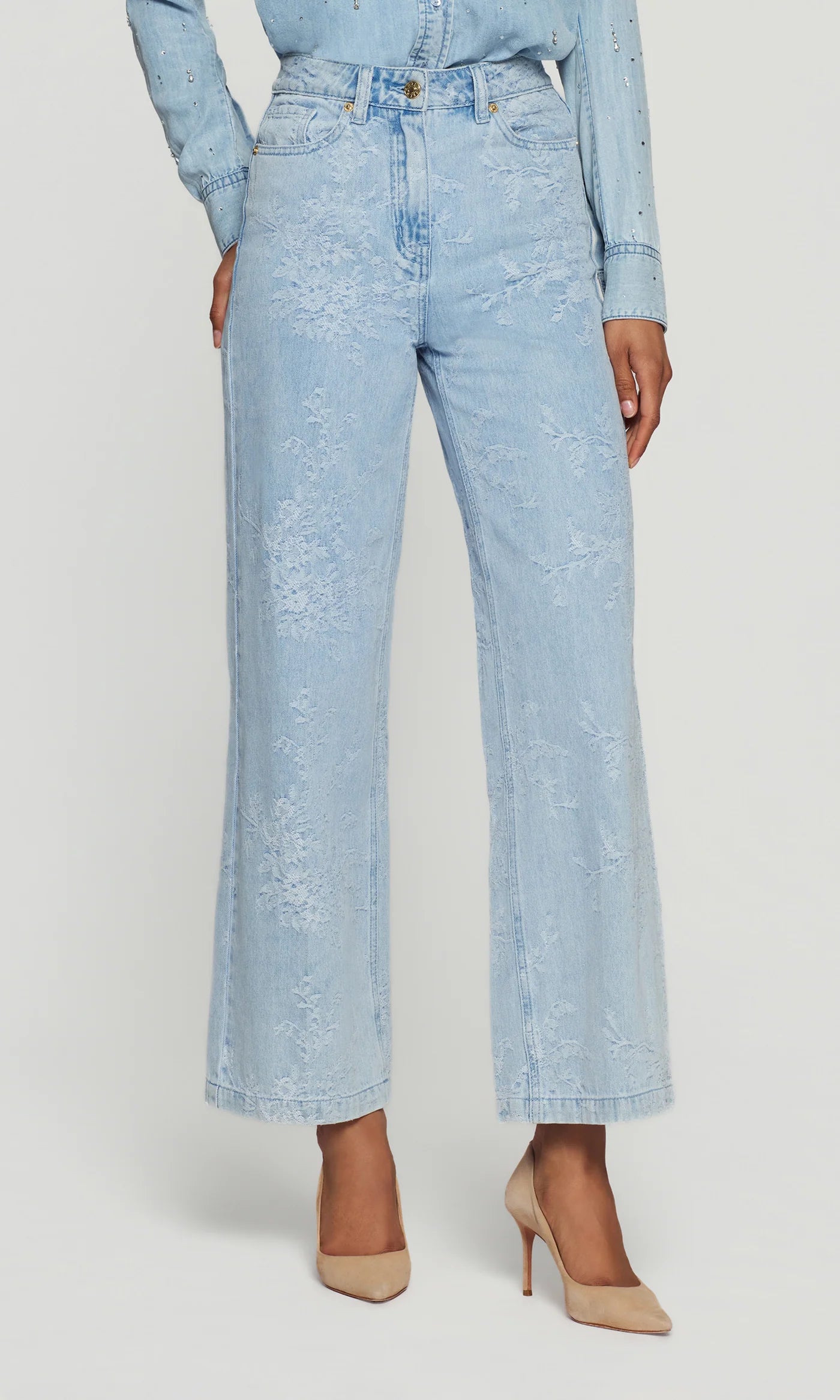 Milagro Floral Jeans - Light Blue by Generation Love — alternate view