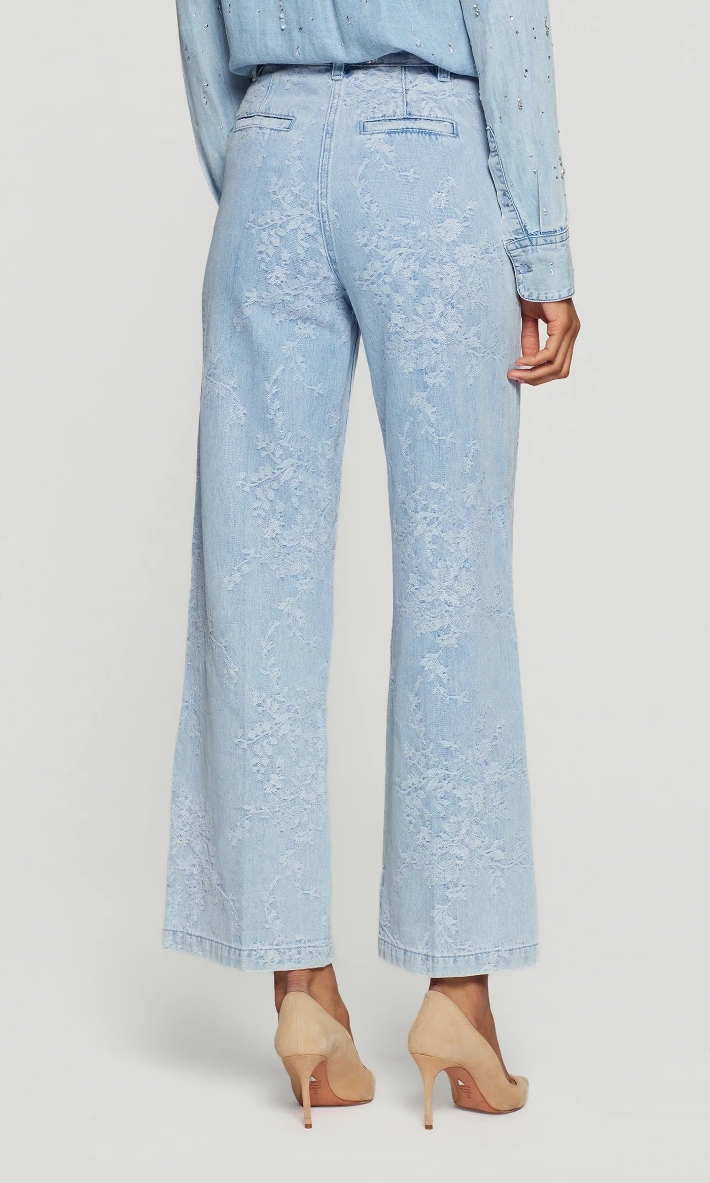 Milagro Floral Jeans - Light Blue by Generation Love — view 3