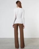 Silk Knit Fitted Cardigan - Chalk by Enza Costa — view 4