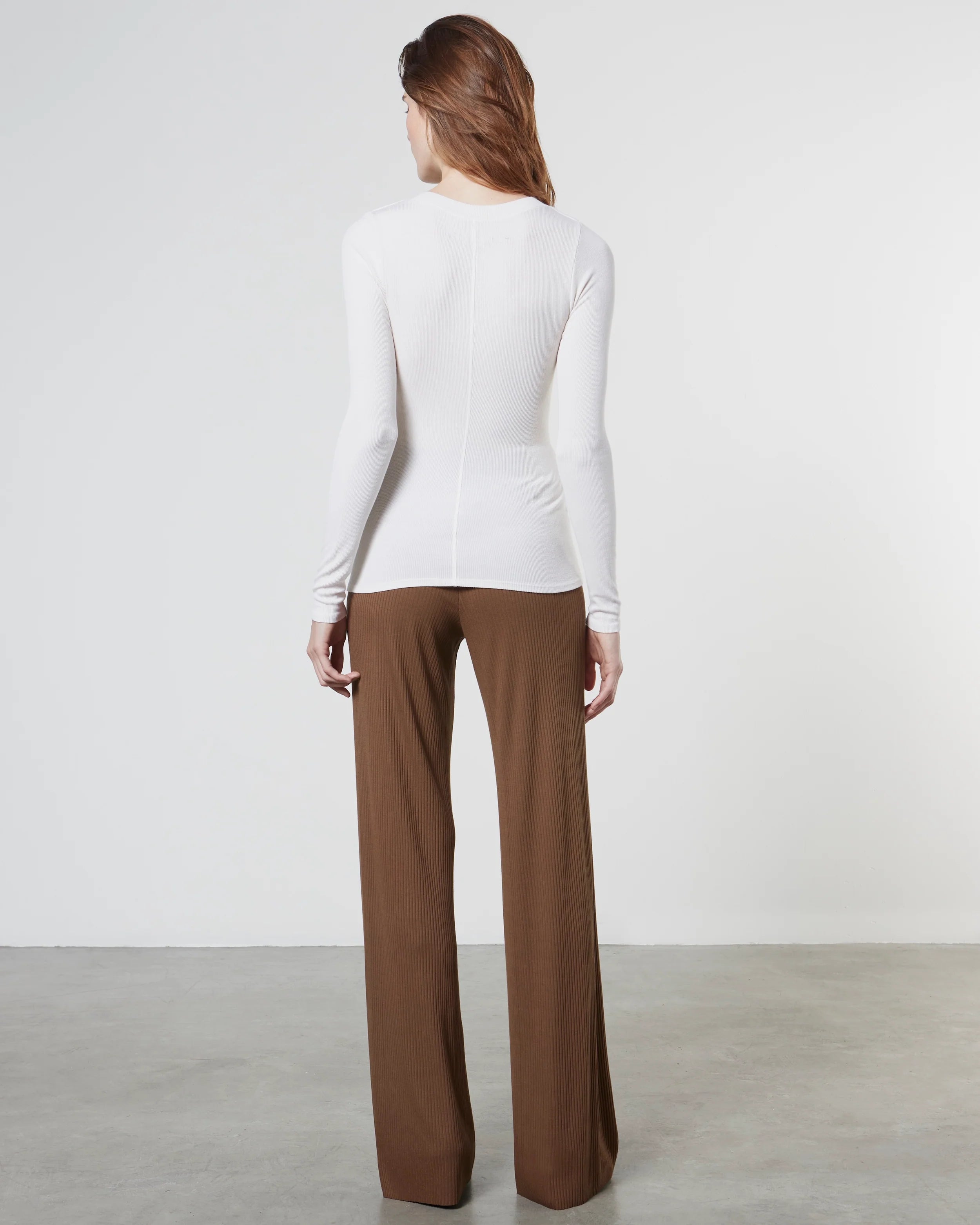 Silk Knit Fitted Cardigan - Chalk by Enza Costa — view 4