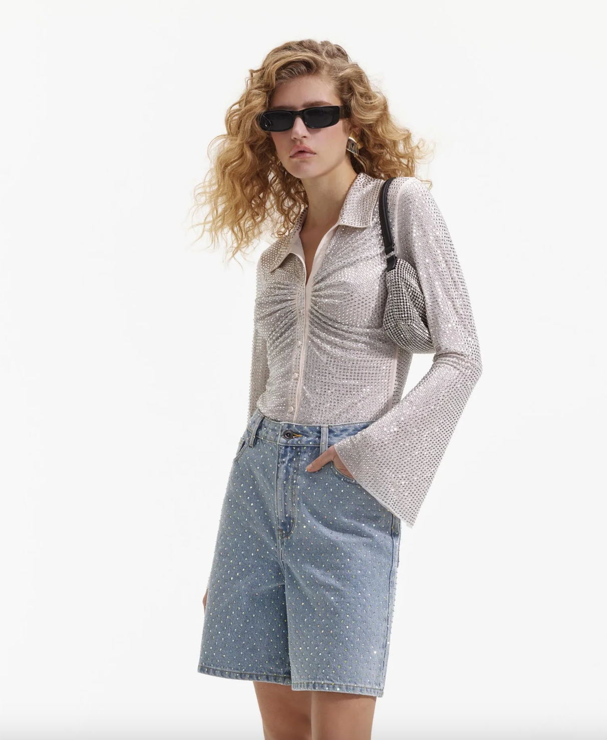 Rhinestone Shirt - Cream by Self-Portrait — alternate view