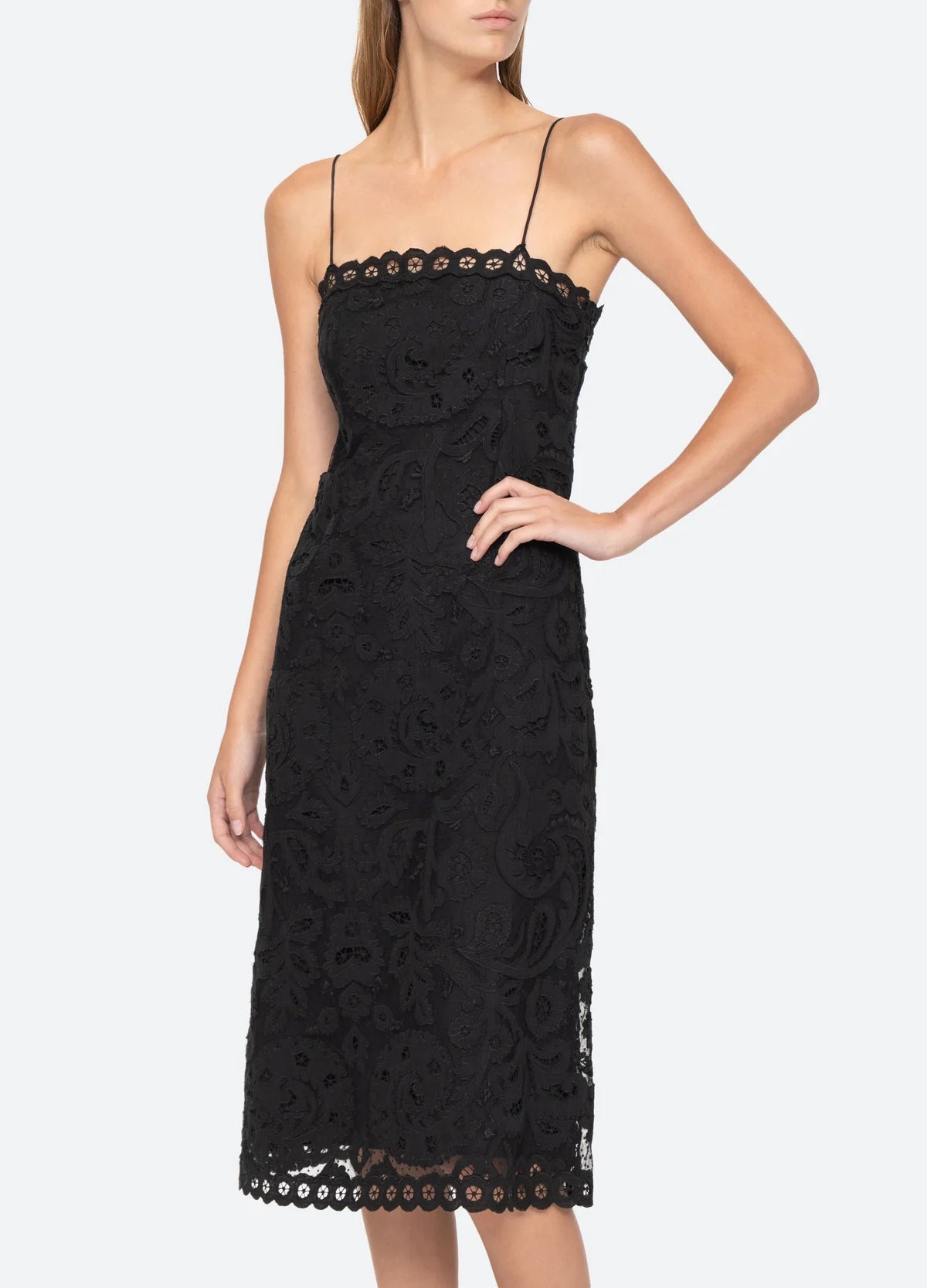 Lovina Slip Dress - Black by Sea NY — alternate view