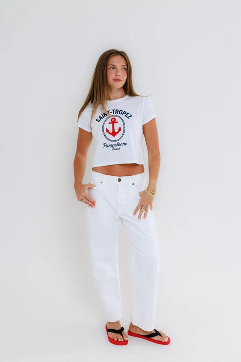 Saint Tropez Pampelonne Tiny Tee - White by Sunny Somewhere — alternate view