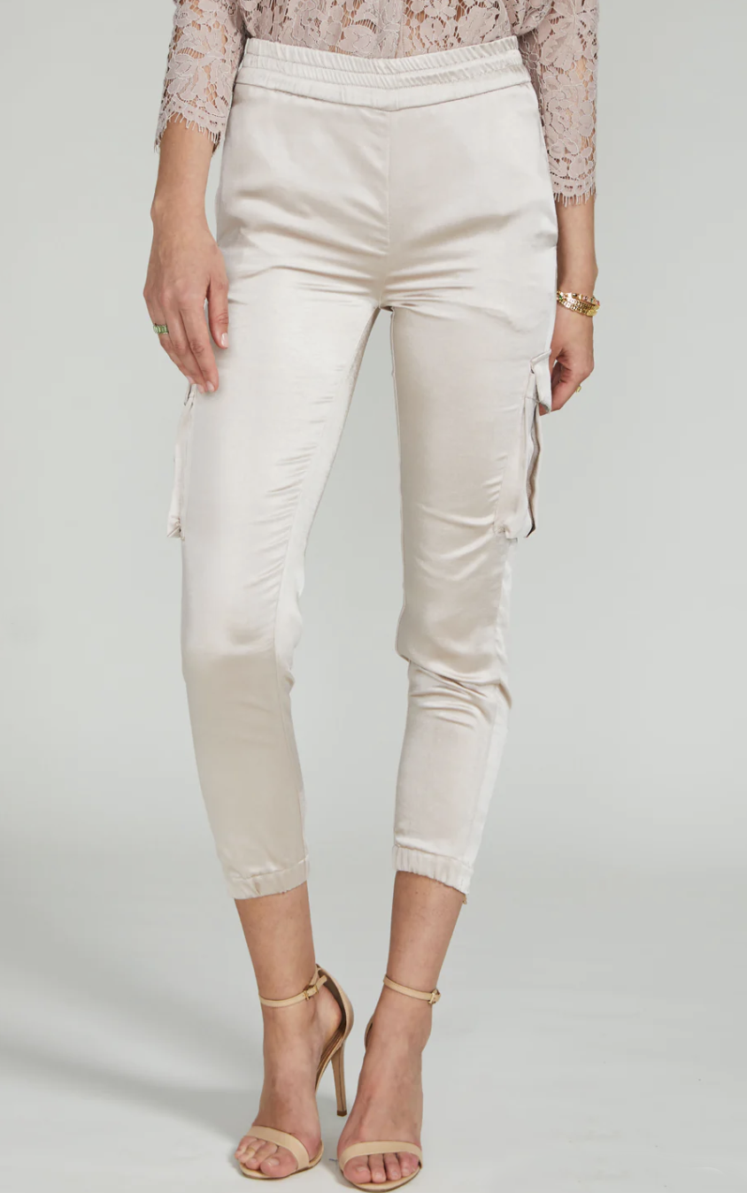 Chandra Satin Jogger - Champagne by Generation Love — alternate view