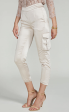 Chandra Satin Jogger - Champagne by Generation Love — view 4