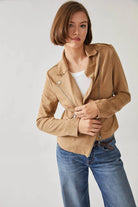 Maeve Faux Suede Moto Jacket - Golden by Level 99 | 25 South Boutiques