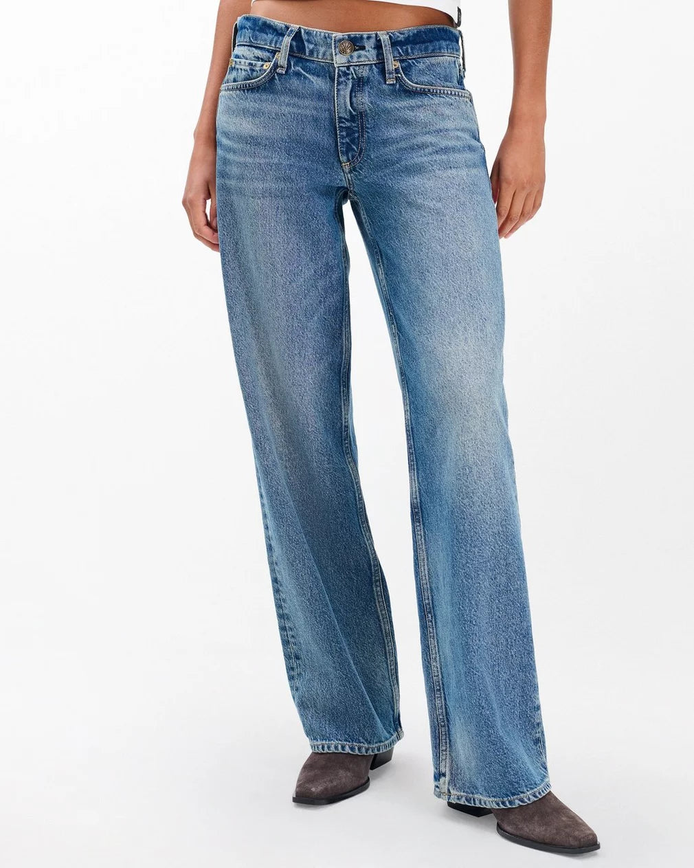 Saige Relaxed Straight Lighweight Rigid Jeans - Echo by Rag & Bone — alternate view