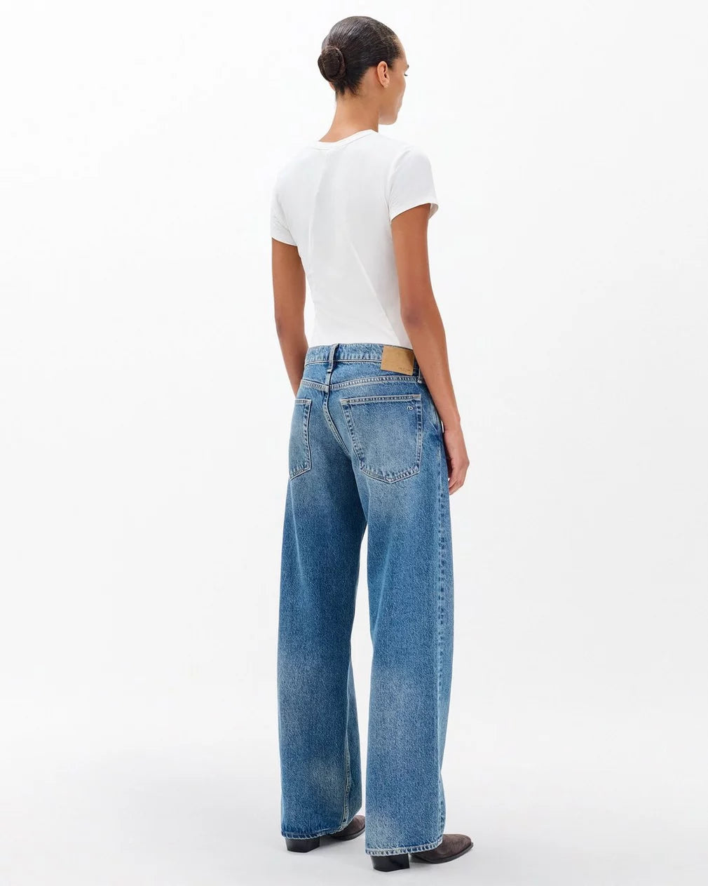 Saige Relaxed Straight Lighweight Rigid Jeans - Echo by Rag & Bone — view 3