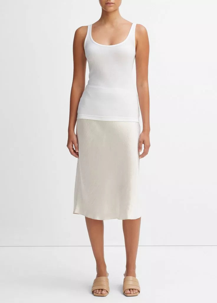 Scoop Neck Tank - White by Vince — view 5
