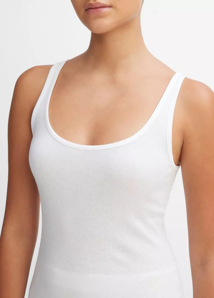 Scoop Neck Tank - White by Vince — alternate view