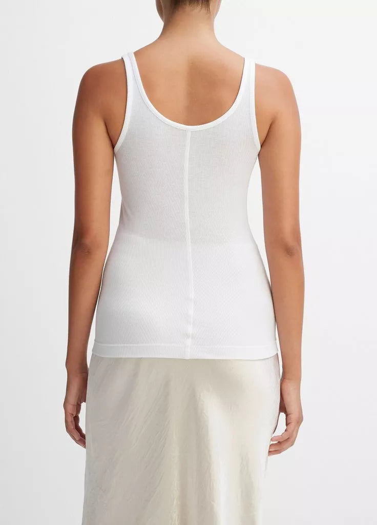 Scoop Neck Tank - White by Vince — view 4