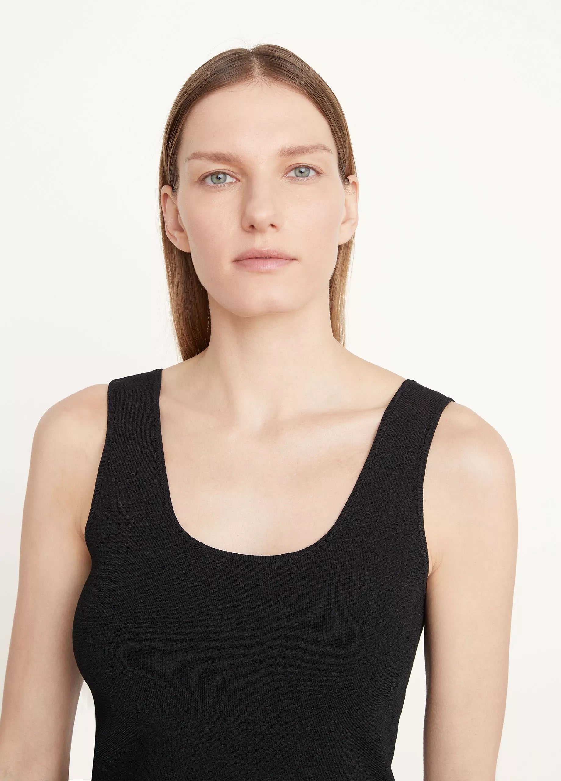 Scoop Neck Tank - Black by Vince — view 4