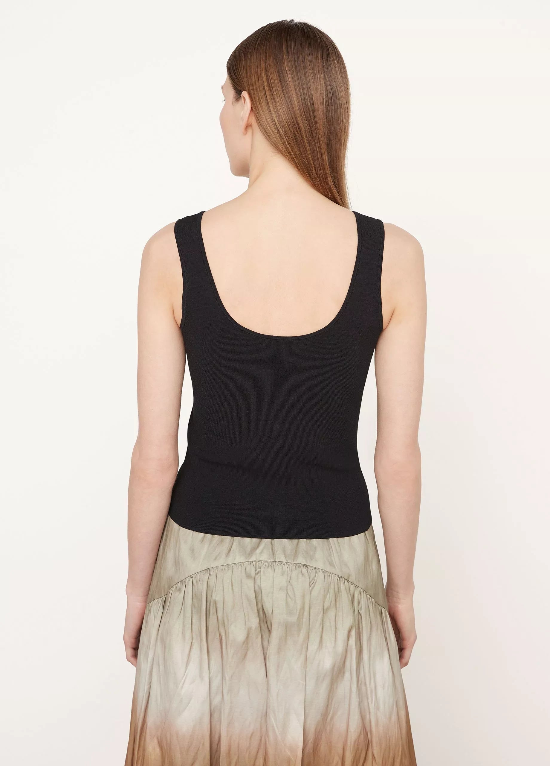 Scoop Neck Tank - Black by Vince — view 3