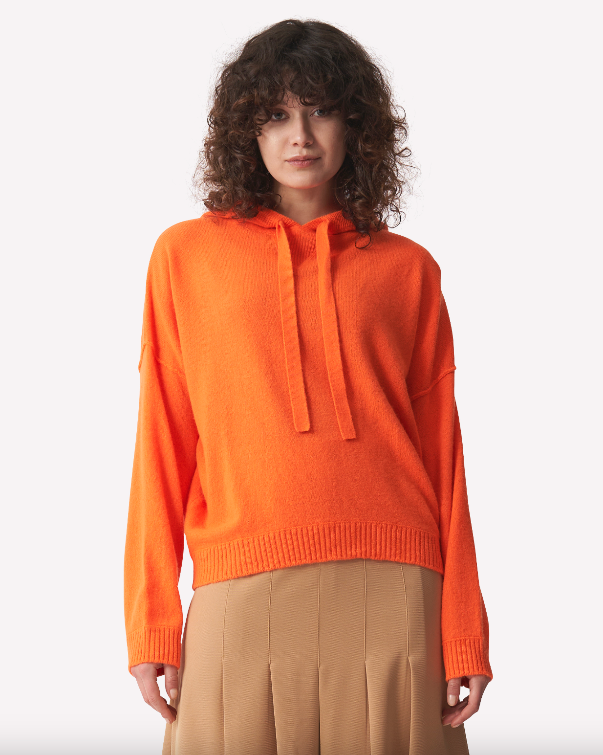 Hattie Hoodie - Orange by Brodie Cashmere | 25 South Boutiques
