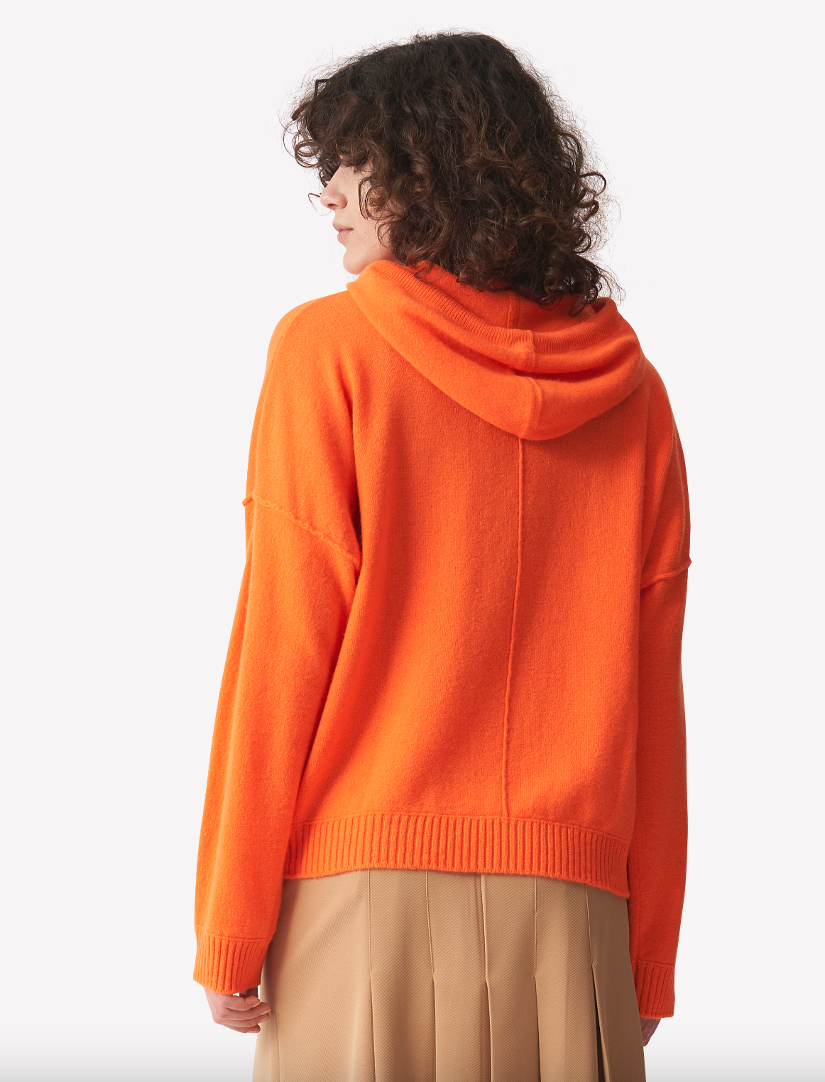 Hattie Hoodie - Orange by Brodie Cashmere — alternate view