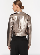 Kali Lamb Leather Jacket - Metallic Fog by Cami NYC — view 4