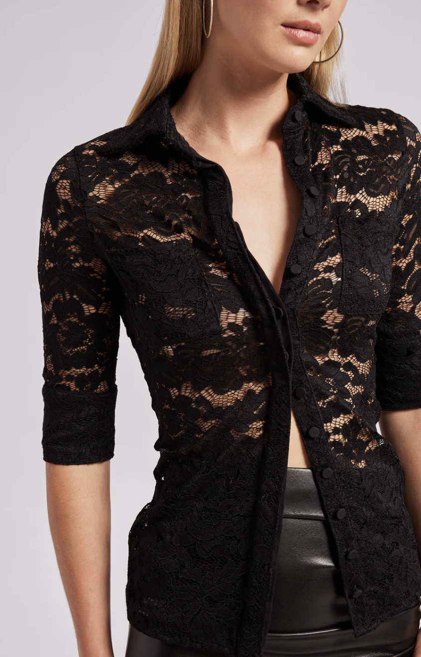 Meri Lace Shirt - Black by Generation Love — alternate view