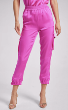 Chandra Satin Jogger - Hot Pink by Generation Love — view 3