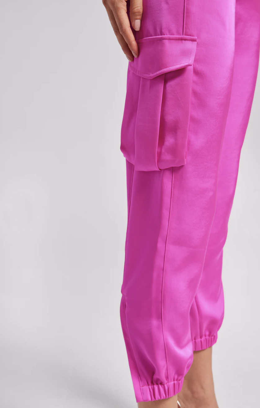 Chandra Satin Jogger - Hot Pink by Generation Love — view 5