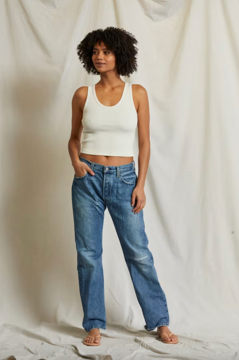 Blondie Tank - Ivory by perfectwhitetee — view 3