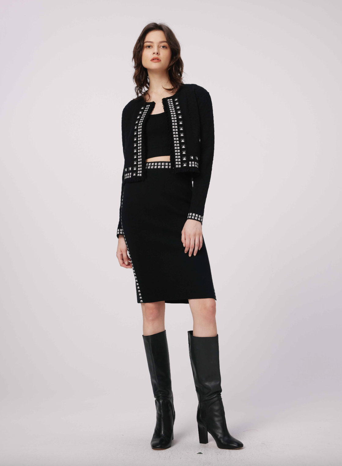 Eartha Skirt - Black Stud by Diane Von Furstenberg DVF | 25 South Boutiques