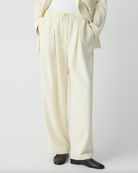 Pleated Pull-On Crepe Pant - Rice by Theory — alternate view
