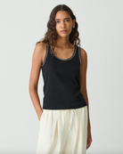 Scoop Neck Stretch Knit Tank Top - Black by Theory | 25 South Boutiques
