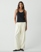 Scoop Neck Stretch Knit Tank Top - Black by Theory — view 5