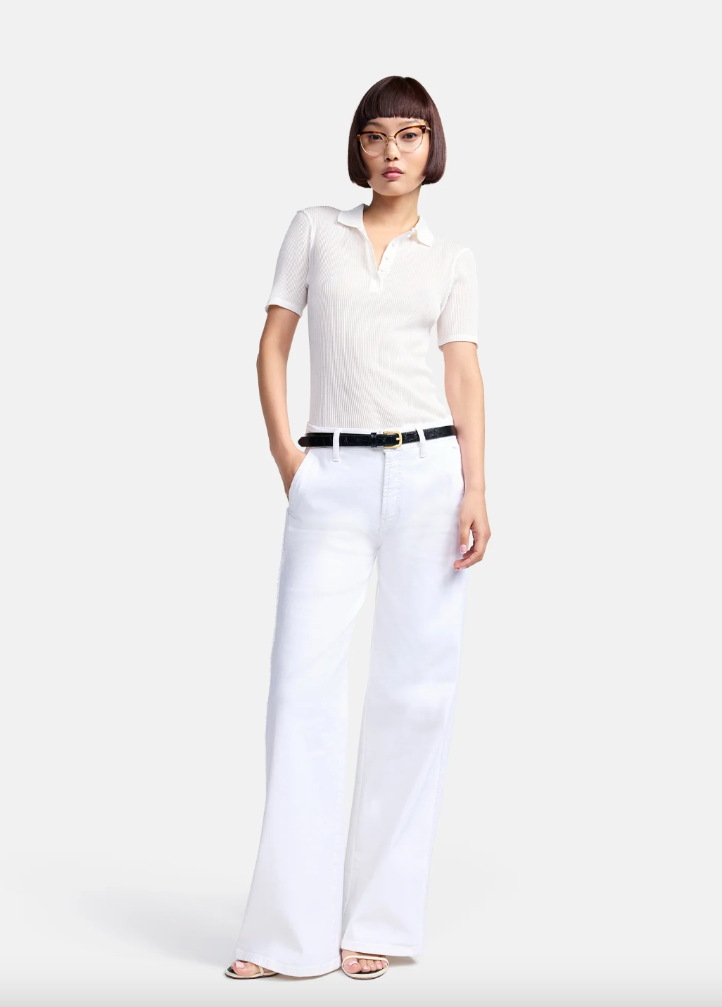 Alek Long Wide Fit Jean - Pure White Stone by Cambio | 25 South Boutiques