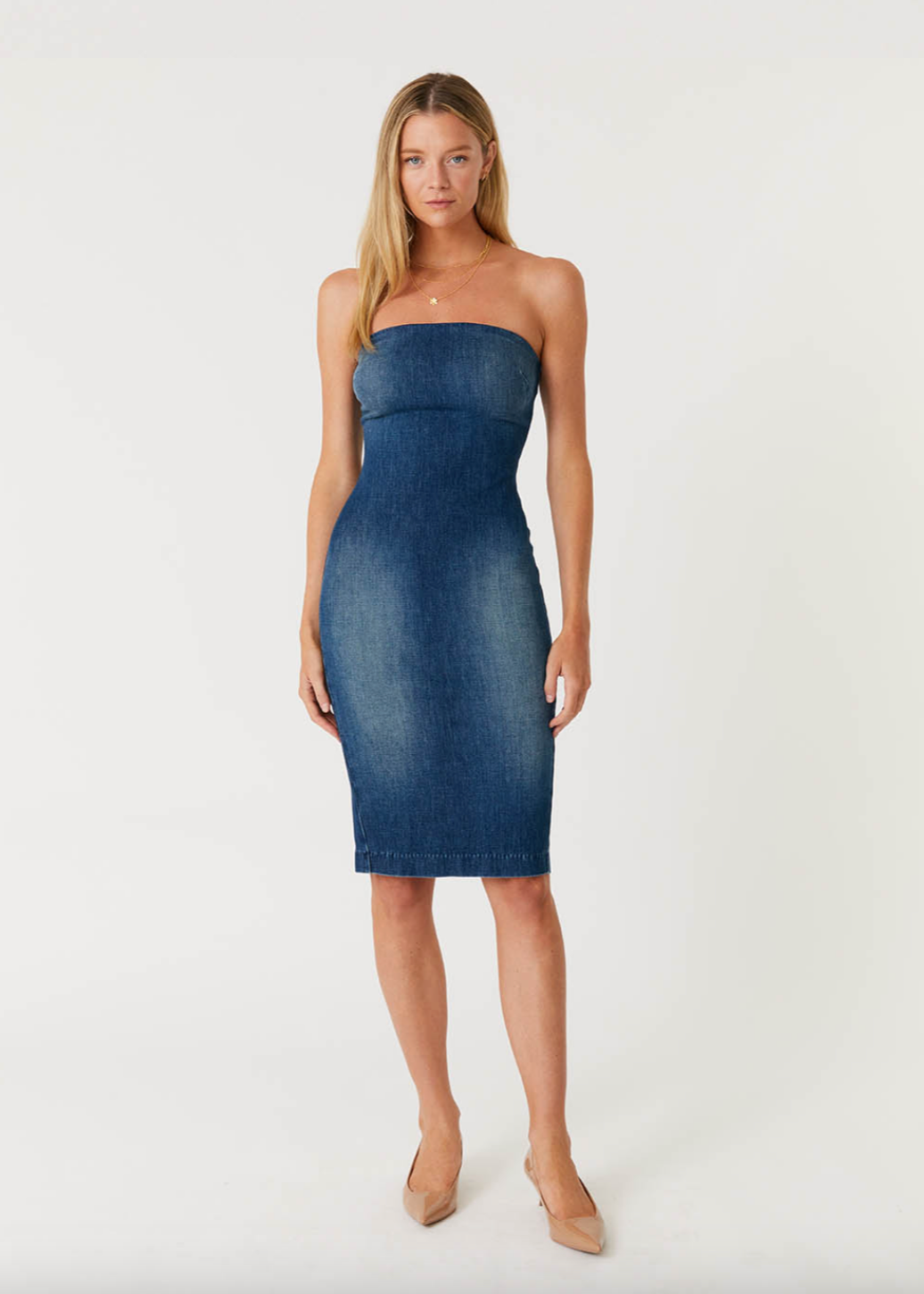 Karla Strapless Denim Dress - Subtle by Level 99 | 25 South Boutiques