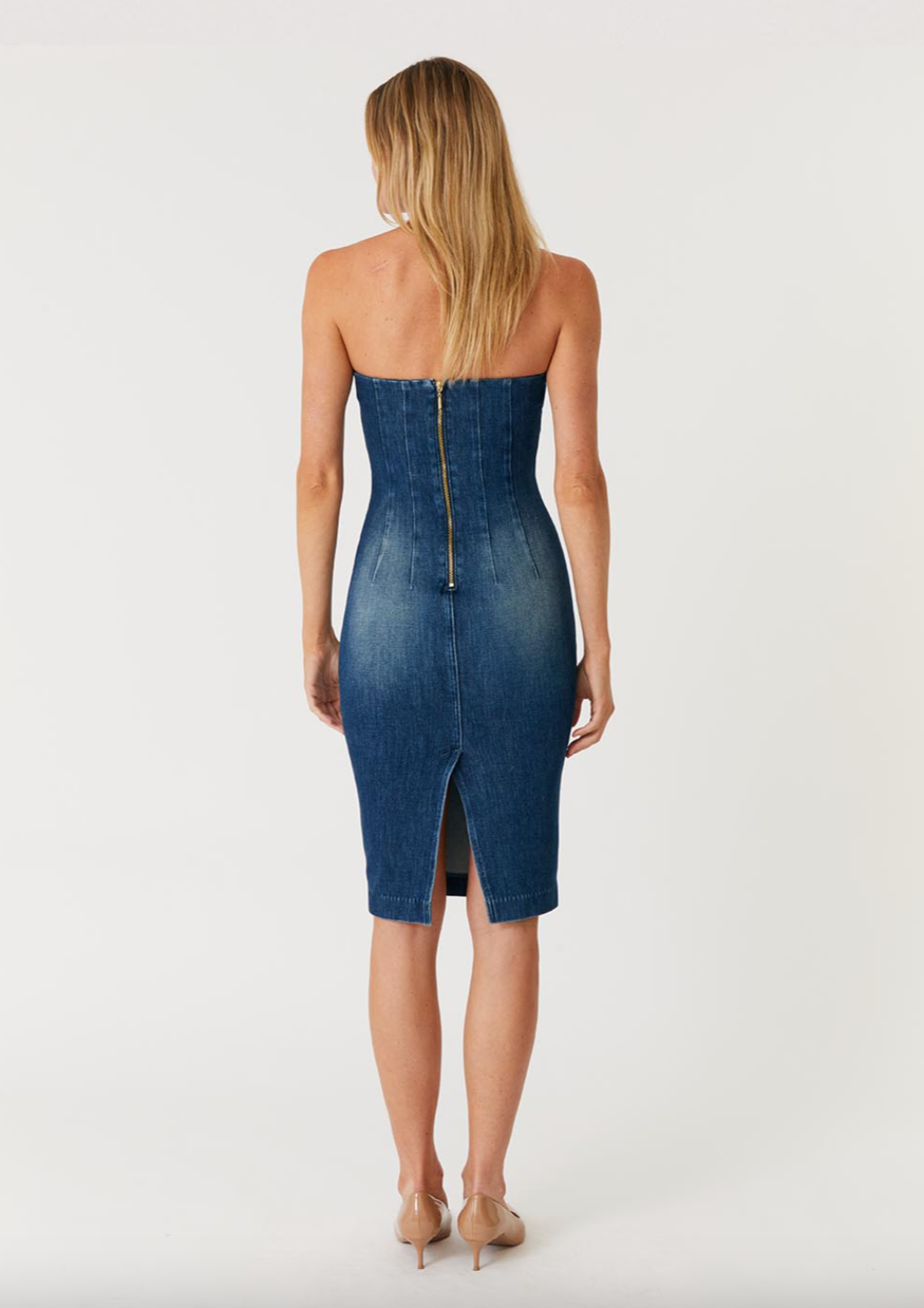 Karla Strapless Denim Dress - Subtle by Level 99 — view 3