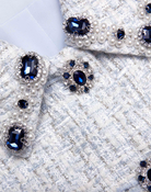 Boucle Mini Dress - Blue by Self-Portrait — view 5