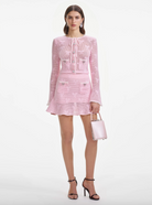 Bow Crochet Mini Skirt - Pink by Self-Portrait | 25 South Boutiques