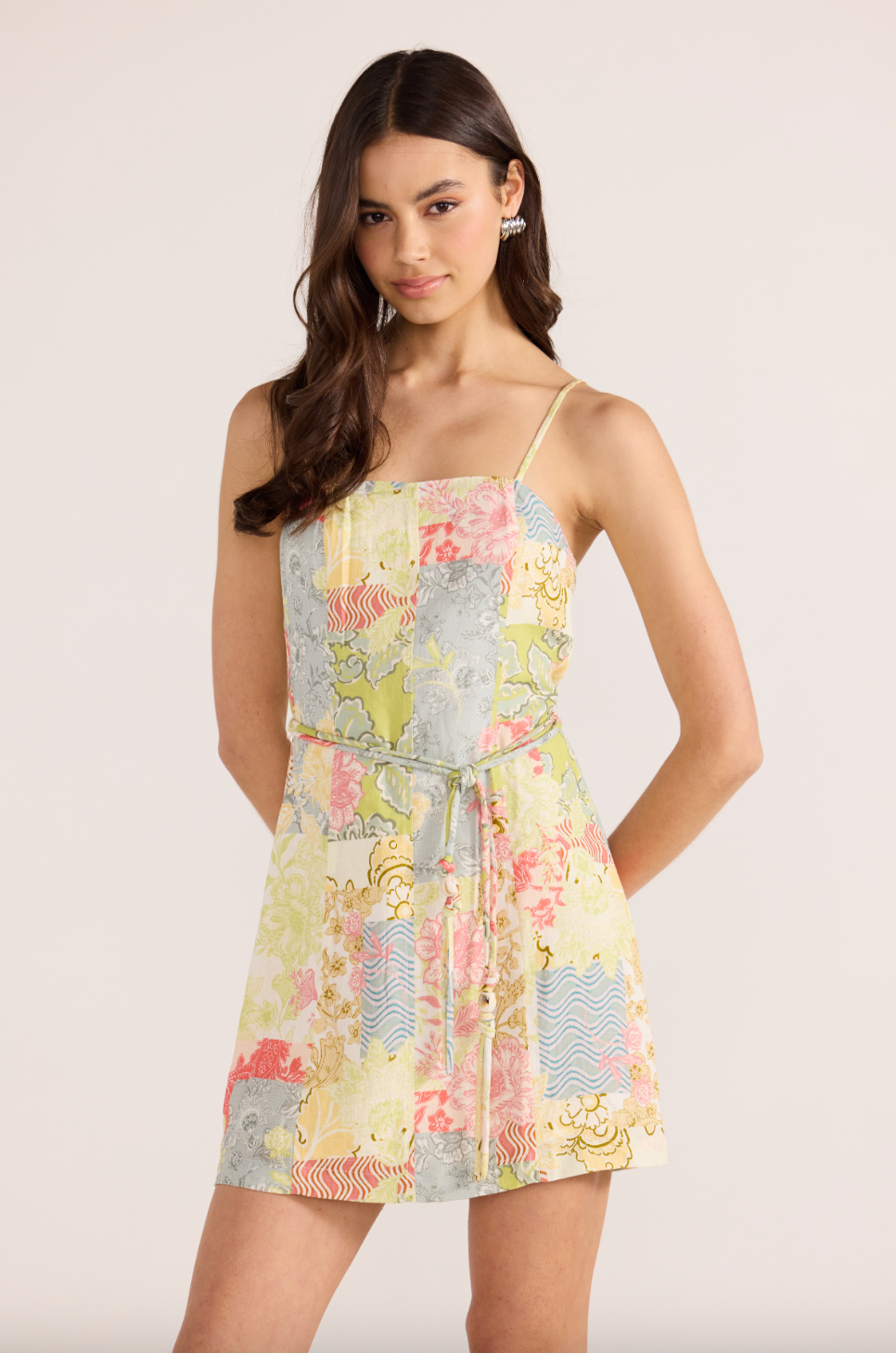 Aurora Strappy Mini Dress - Patchwork by Mink Pink — alternate view