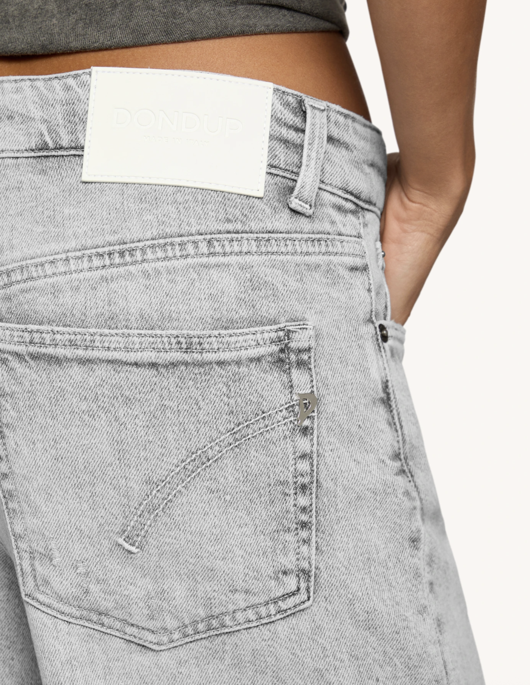 Marlen Wide Leg Jeans - Grey by Dondup — view 4