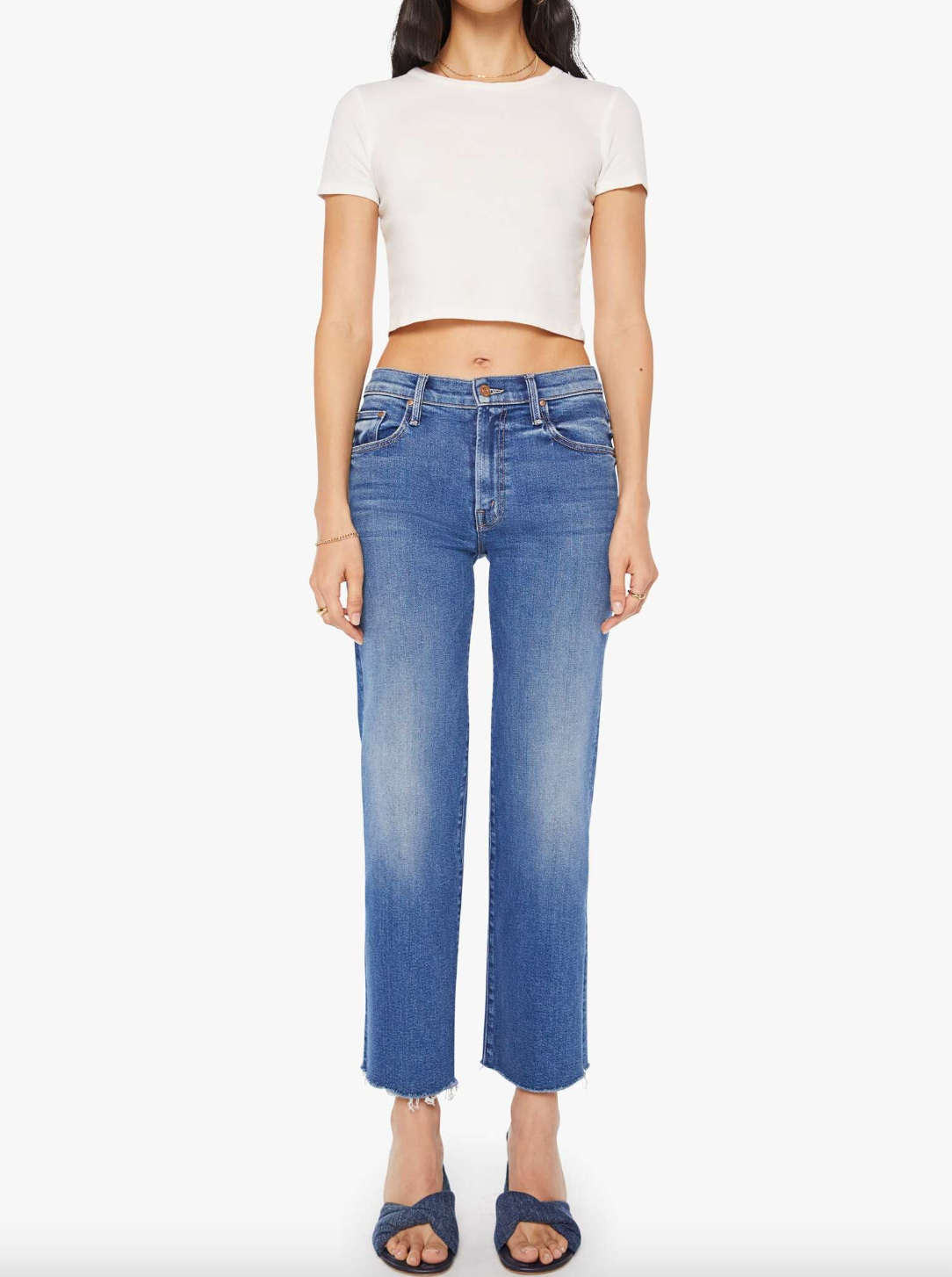 The Mid Rise Rambler Zip Ankle Fray - Dugout Doobies by MOTHER | 25 South Boutiques