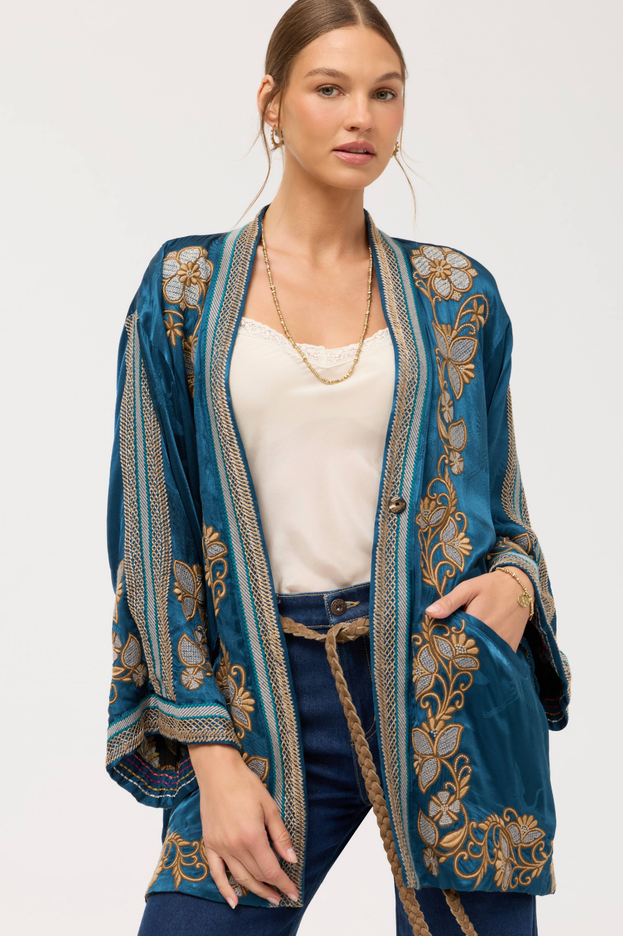 Romana Reversible Kimono - Majolica Blue by Johnny Was | 25 South Boutiques