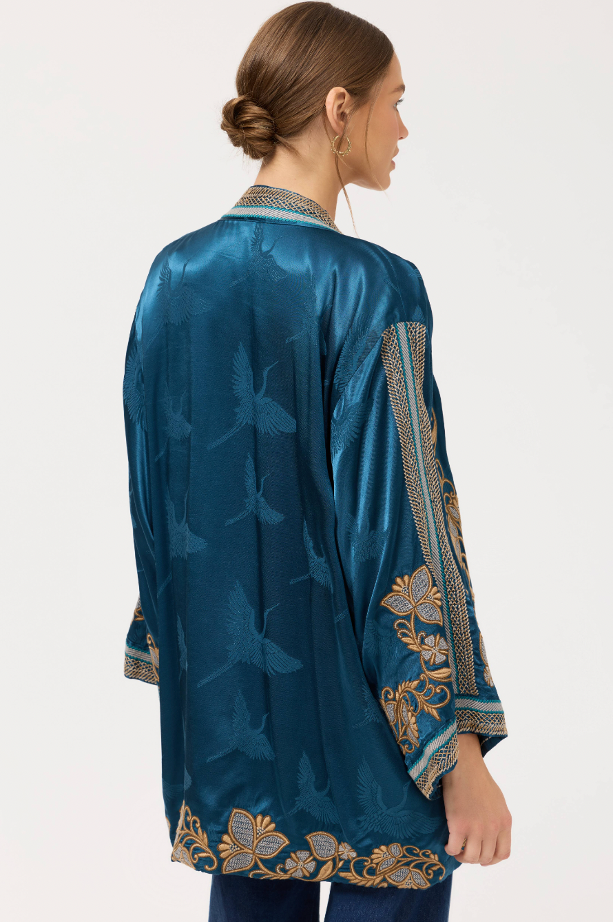 Romana Reversible Kimono - Majolica Blue by Johnny Was — view 5