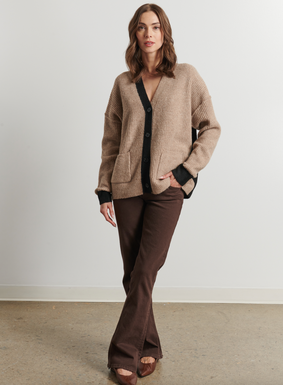 Phoenix Colorblock Cardigan - Midnight Pampas by Line — alternate view