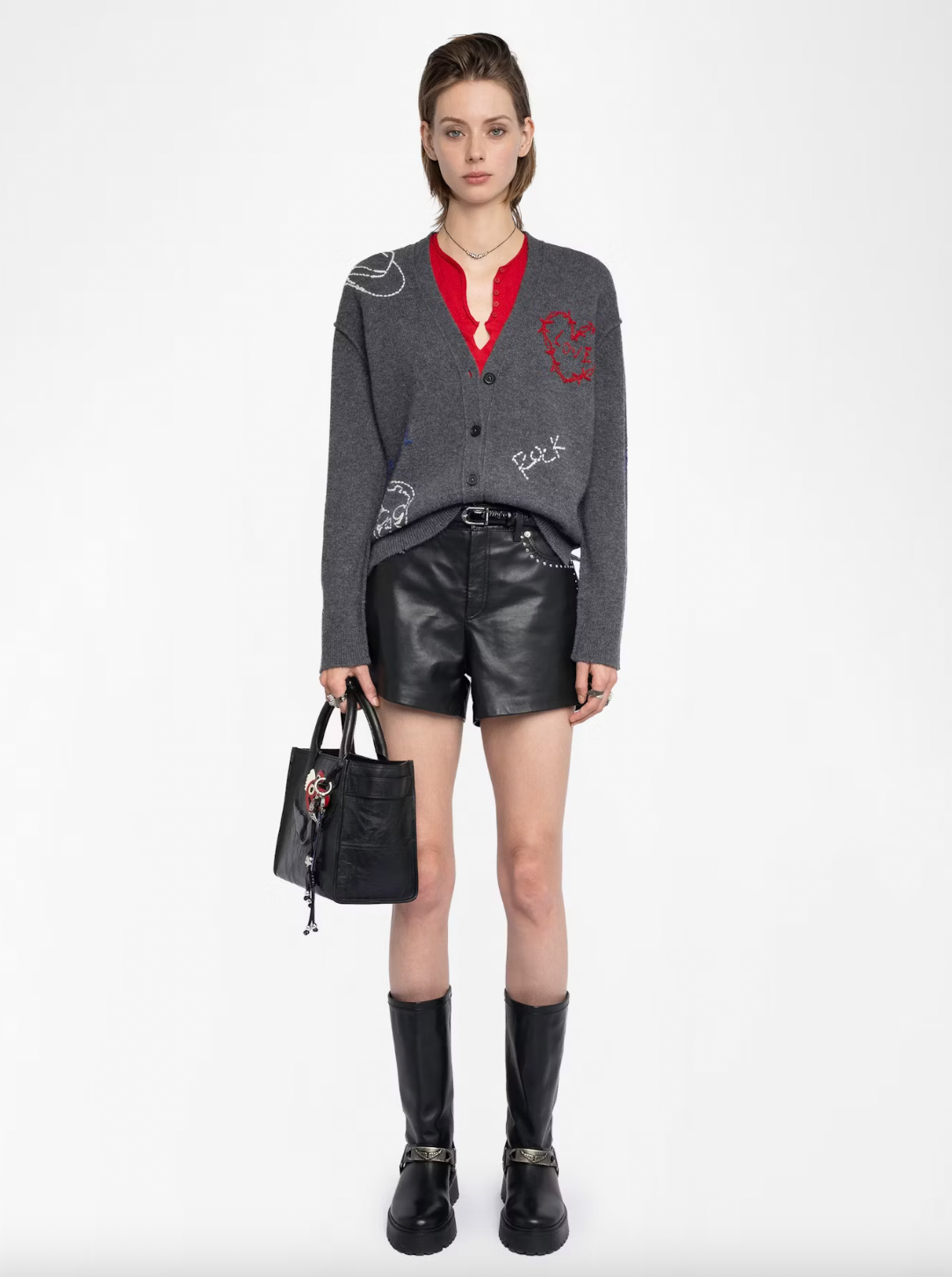 Mirkaz Cashmere Cardigan - Anthracite by Zadig & Voltaire — alternate view