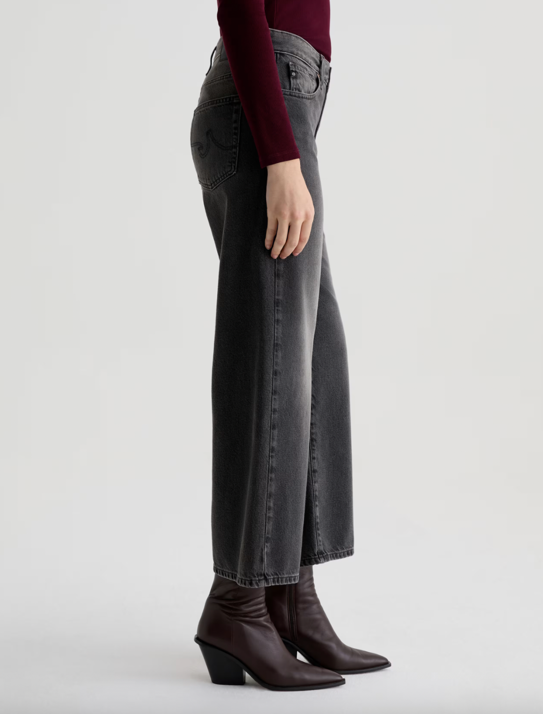 Saige Wide Leg Mid Rise - Overnight by Adriano Goldschmied AG — view 3