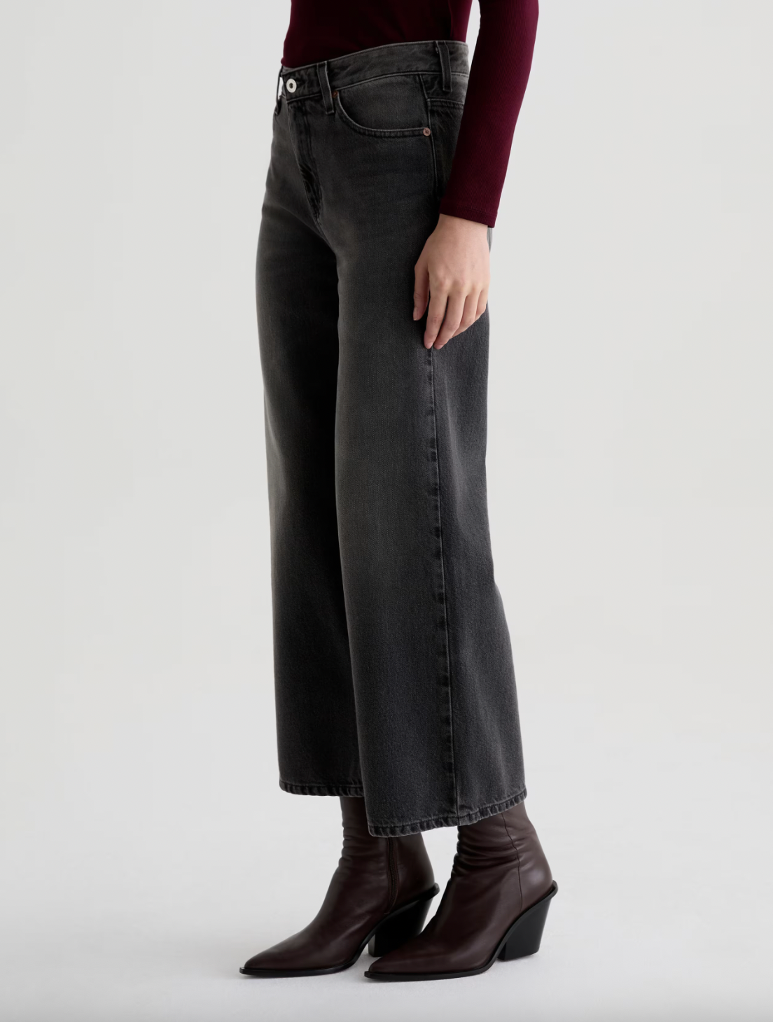 Saige Wide Leg Mid Rise - Overnight by Adriano Goldschmied AG — view 4