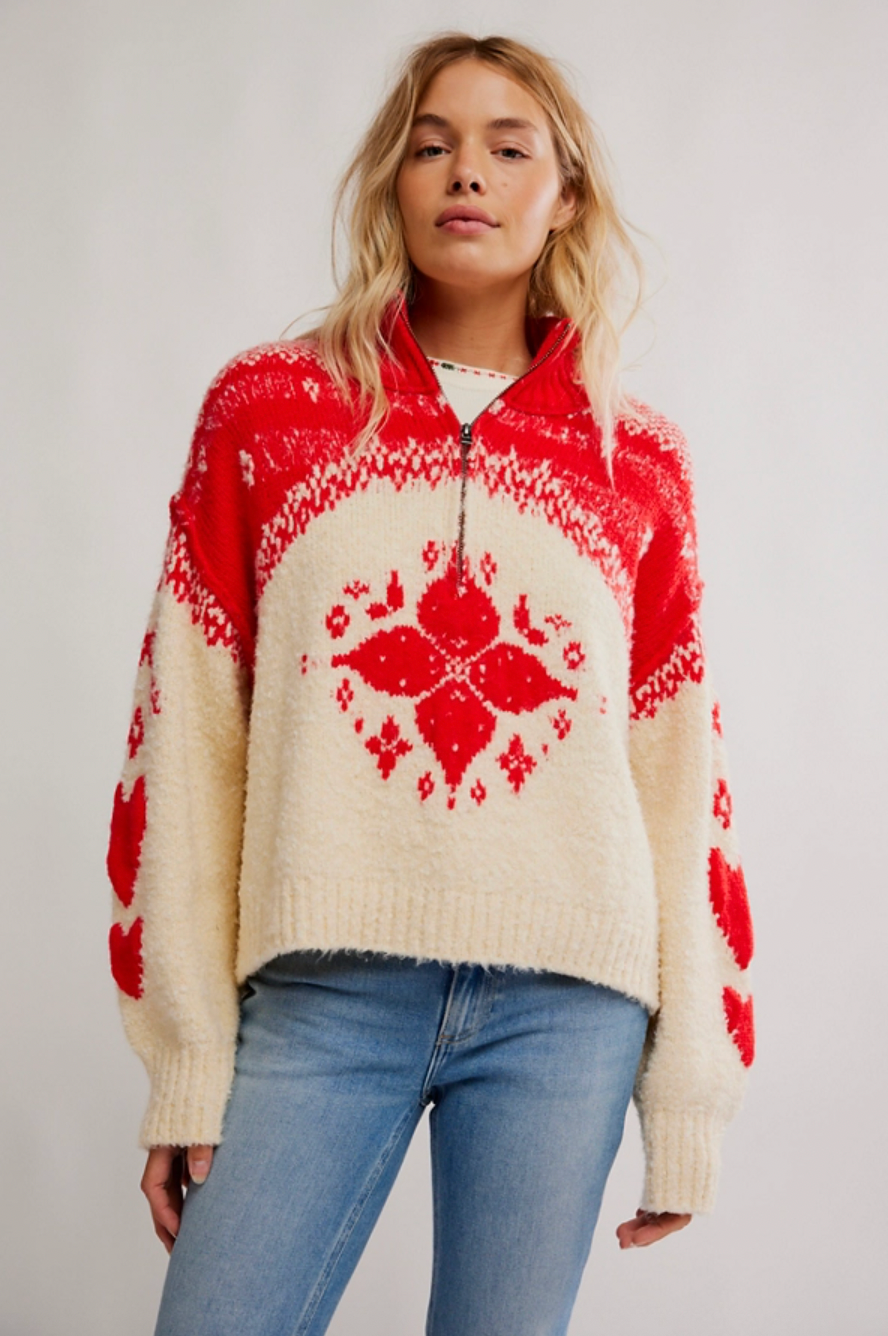 Mythical Knit Sweater - Vanilla Scarlett Combo by Free People | 25 South Boutiques