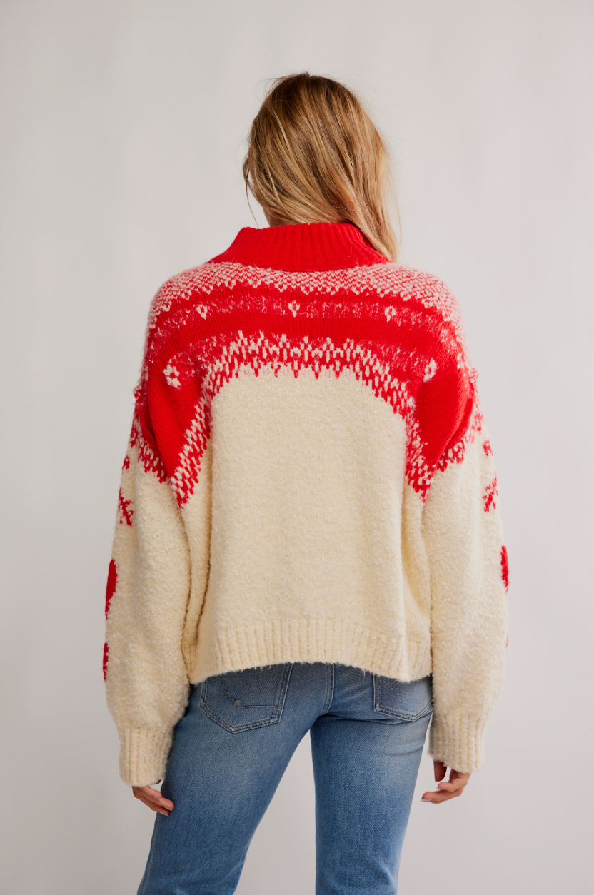 Mythical Knit Sweater - Vanilla Scarlett Combo by Free People — view 3