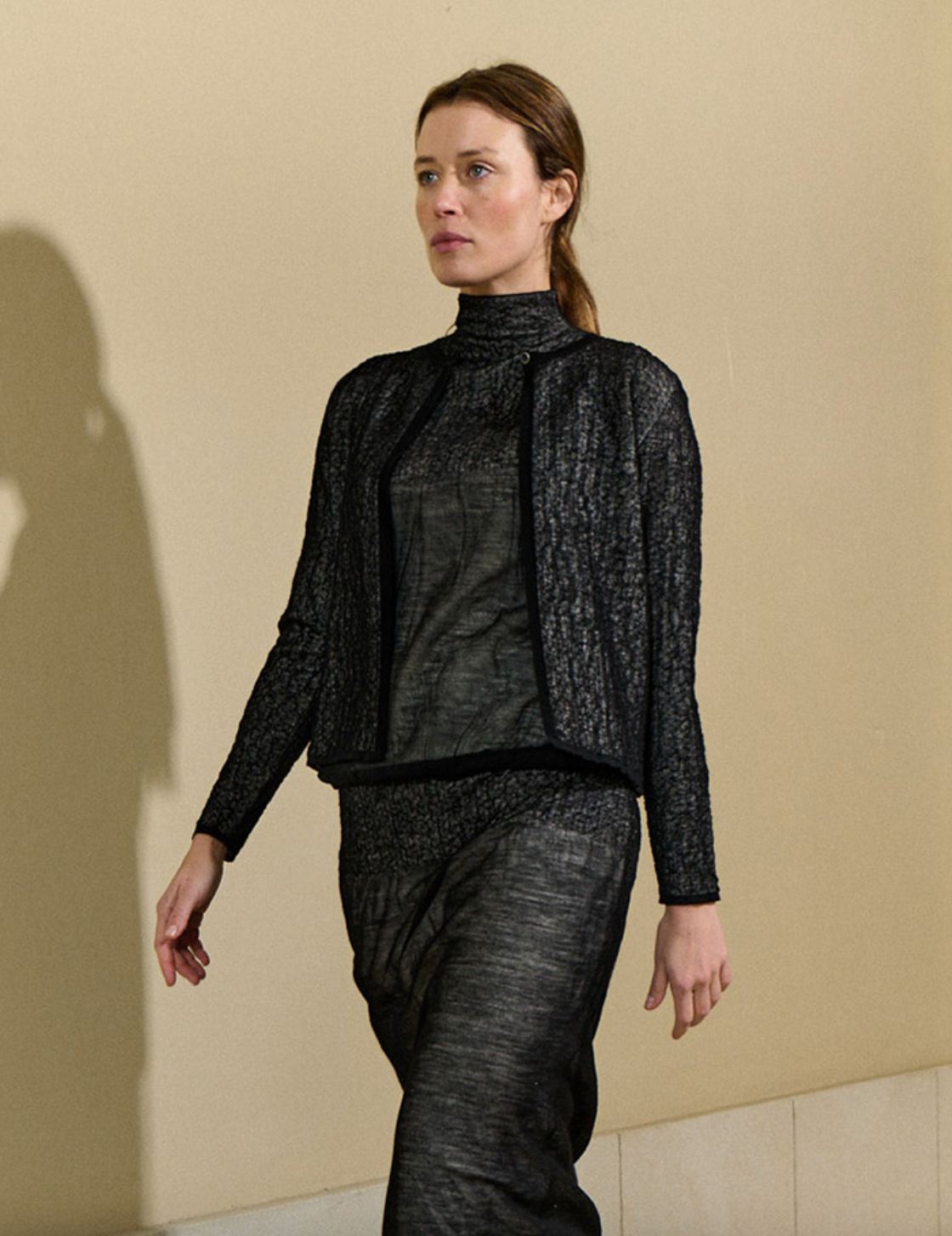 Crinkled Structure Jacket - Black by Sita Murt | 25 South Boutiques