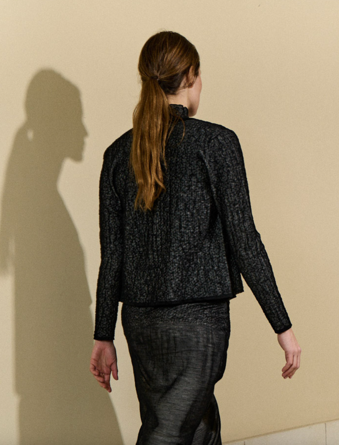 Crinkled Structure Jacket - Black by Sita Murt — alternate view