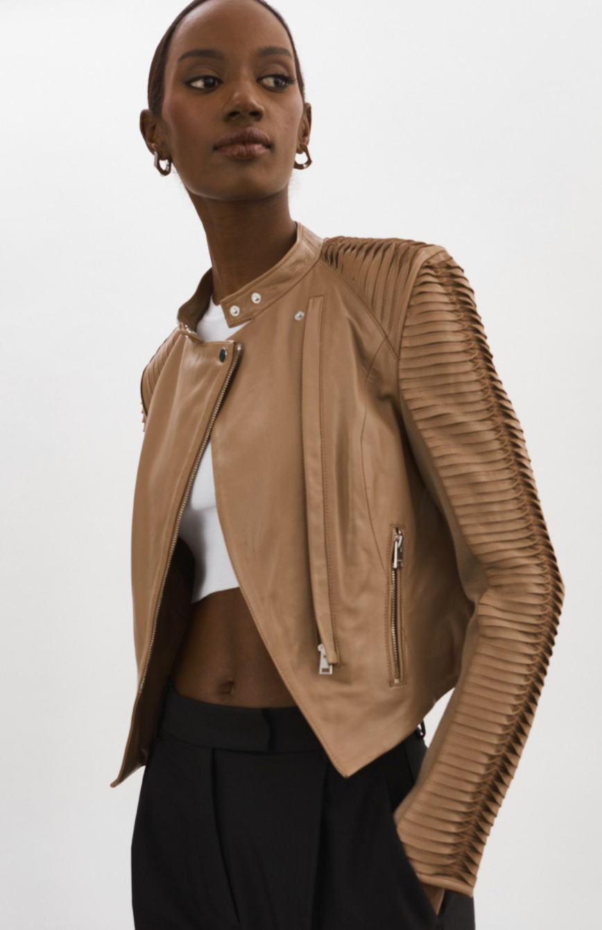Azra Leather Jacket - Mocha by LAMARQUE | 25 South Boutiques
