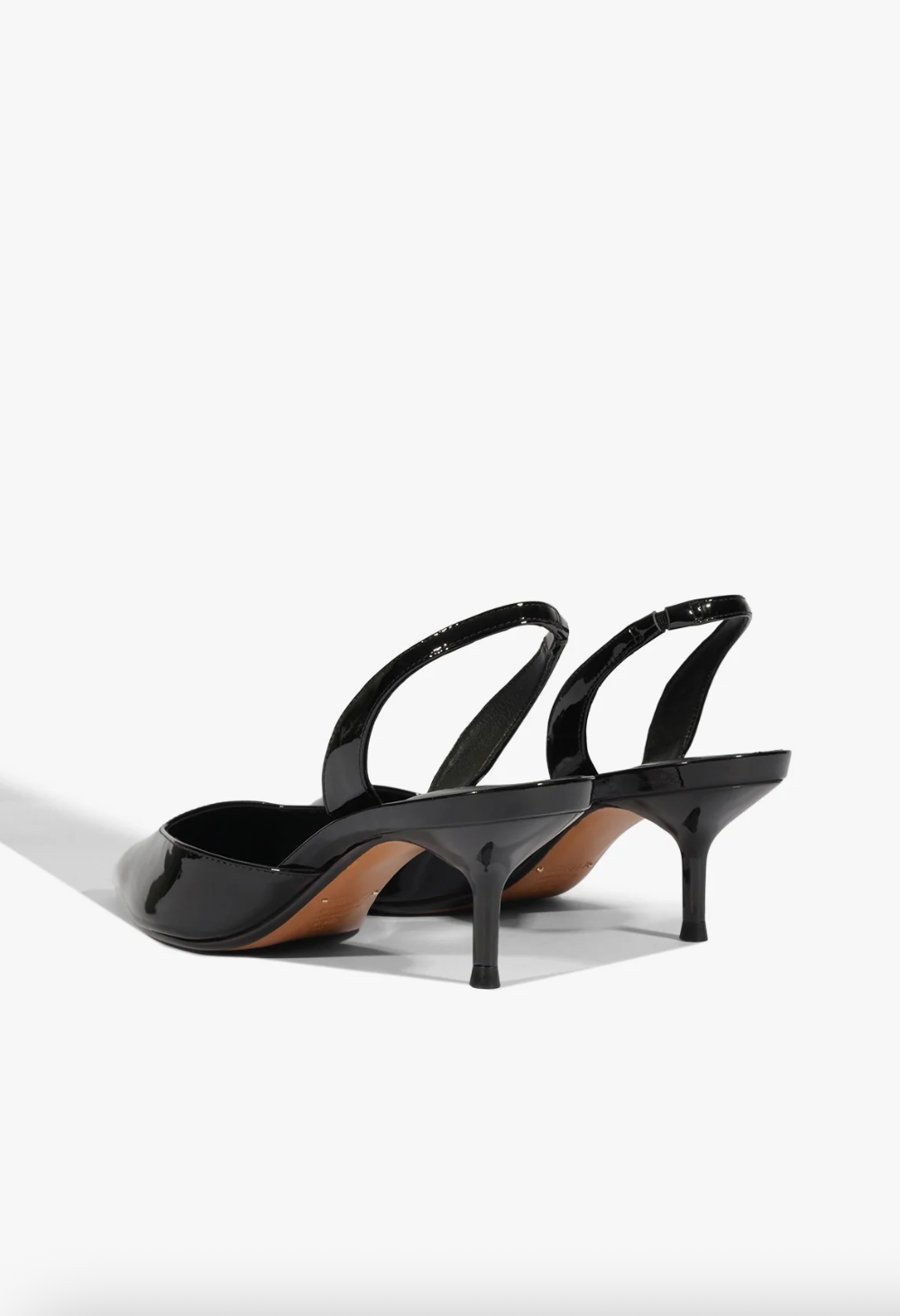 Paola Mid Pump - Black Patent by Schutz — view 3